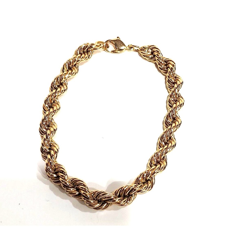 Bracelet - Gold Tone Twist Chain Vintage 7" - Picture 4 of 4